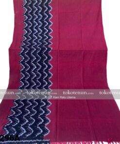 Tenun Ikat Motif Ombak Polos Merah A1296A