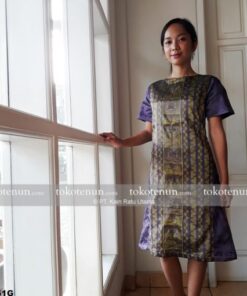 Dress Tenun Baron Etnik Ungu FD151G