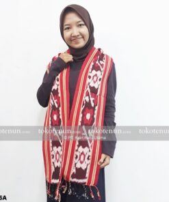 Syal Tenun Motif Mawar