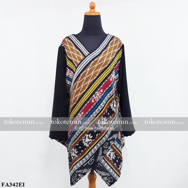 Jual Blouse Tenun Kombinasi Polos FA342EI