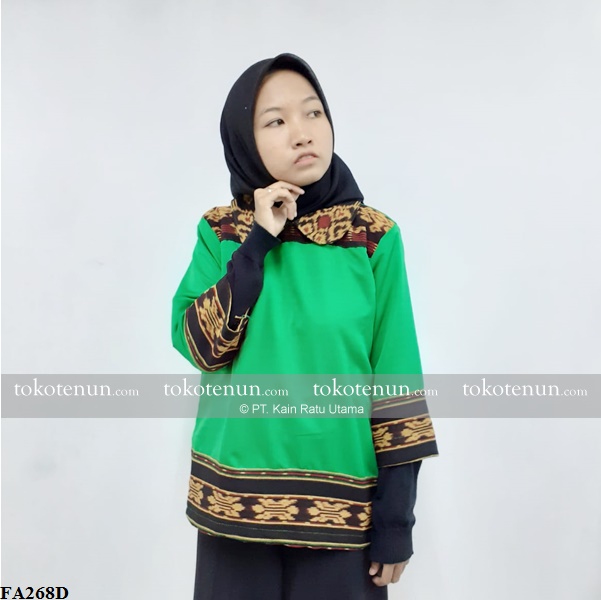 Blouse Tenun Ikat Hijau