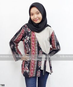 model baju lurik kekinian mix tenun ikat wanita
