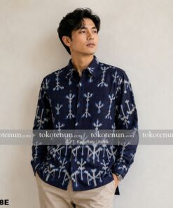 Kemeja Tenun Blanket Motif Etnik G248E