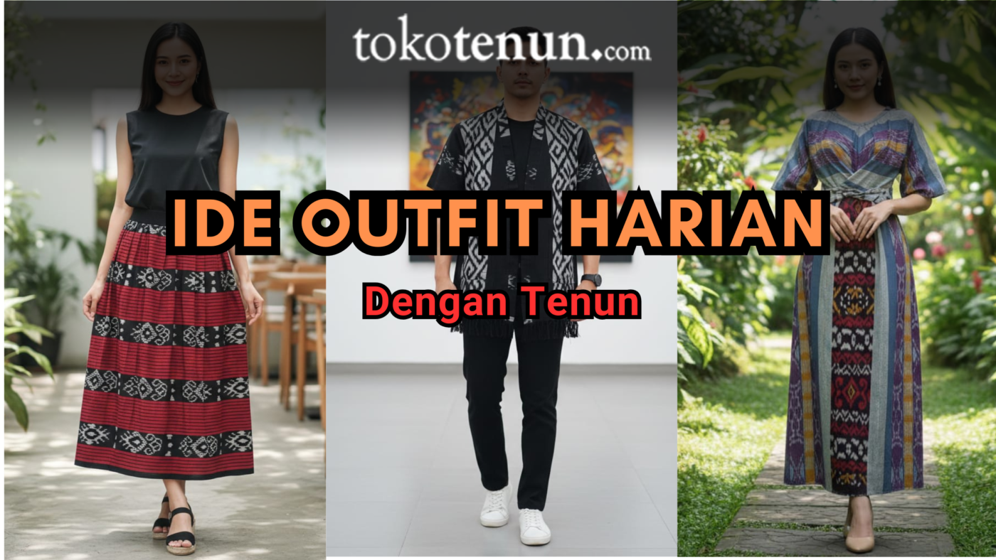 ide outfit harian dengan tenun