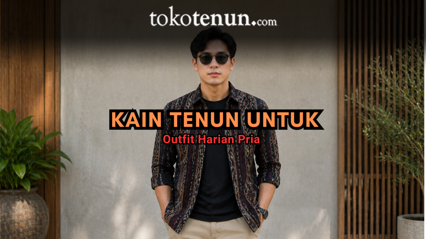 kain tenun untuk outfit harian pria