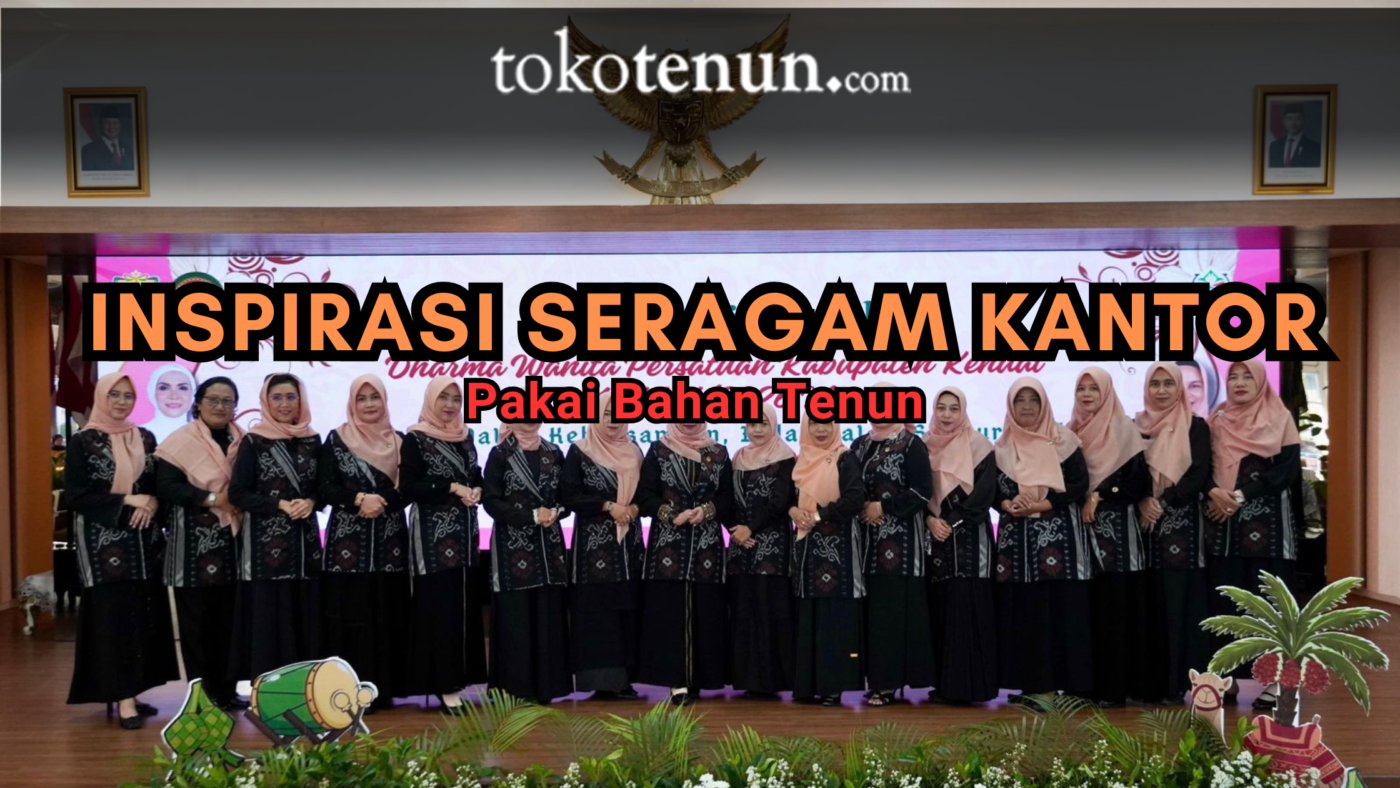 inspirasi seragam kantor pakai bahan tenun