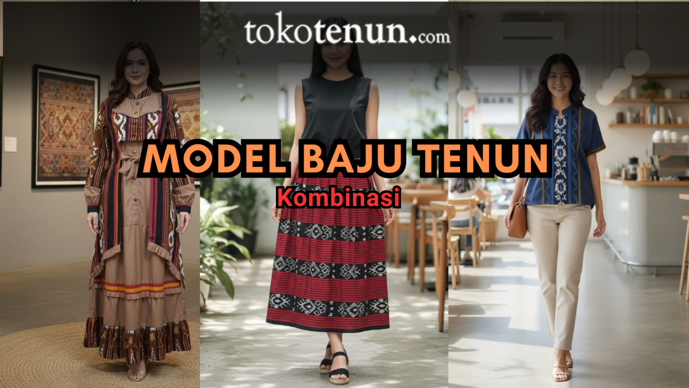 model baju tenun kombinasi